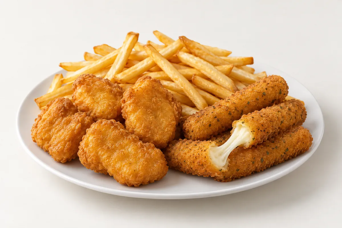 Pommes und kleine herzhafte Snacks