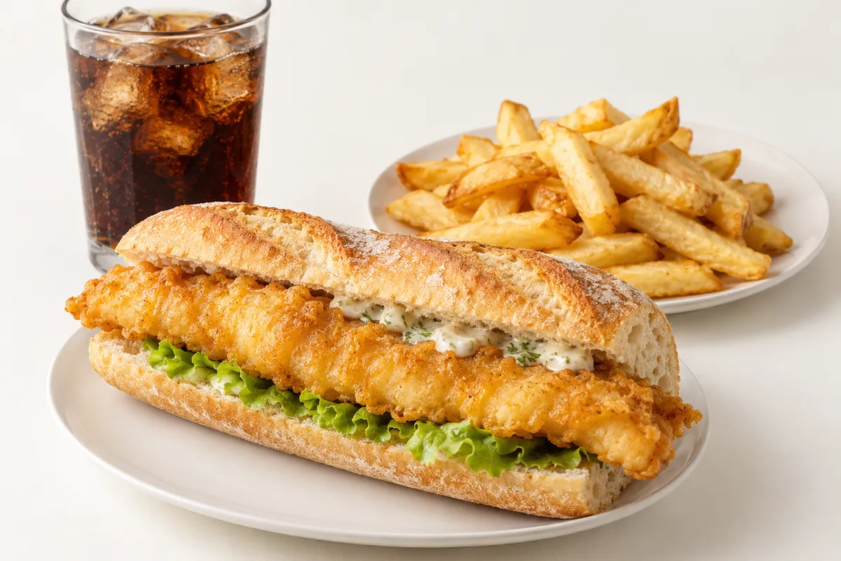Eine Mahlzeit mit Beilage und Getränk
